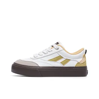 NSTCU Slip Resistant Low Top Skateboard Shoes Women's White Yellow