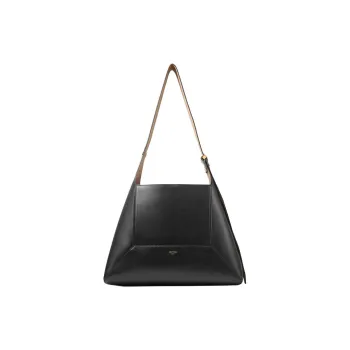 Jimmy Choo Calfskin Shoulder Bag Medium Size Women's Black