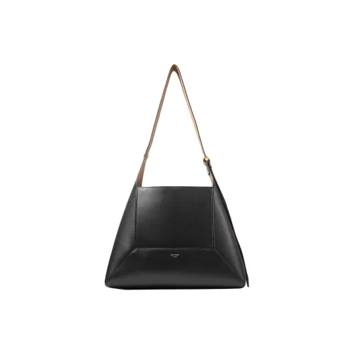 Jimmy Choo Calfskin Shoulder Bag Medium Size Women's Black