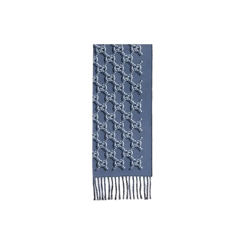 GUCCI Gg Shadow Fringed Scarf-1