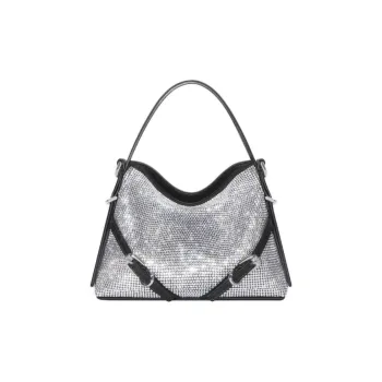Givenchy Voyou Viscose Handbag, Shoulder Bag, Crossbody Bag Extra Mini Women's Light Silver