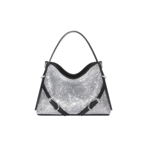Givenchy Voyou Viscose Handbag, Shoulder Bag, Crossbody Bag Extra Mini Women's Light Silver