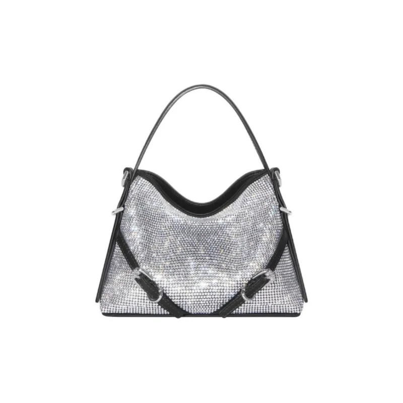 Givenchy Voyou Viscose Handbag, Shoulder Bag, Crossbody Bag Extra Mini Women's Light Silver-0