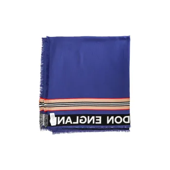 Burberry Knit Scarves Men's Blue