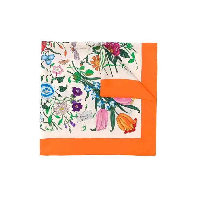 GUCCI Silk Scarves Women's Orange-1