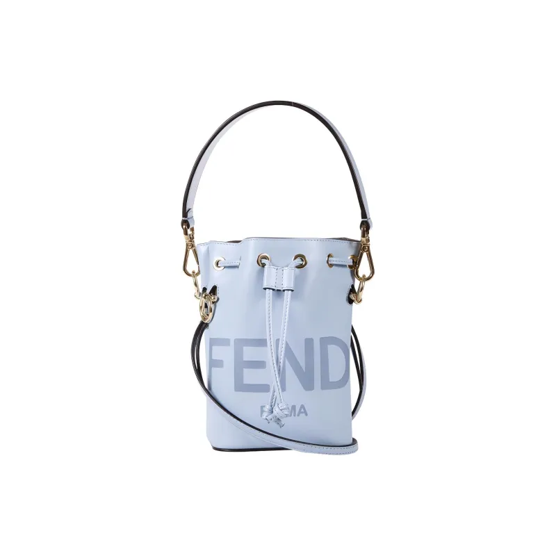 FENDI Mon Tresor Calfskin Bucket Bag Handbag Shoulder Bag Crossbody Bag Mini Women's Blue-0