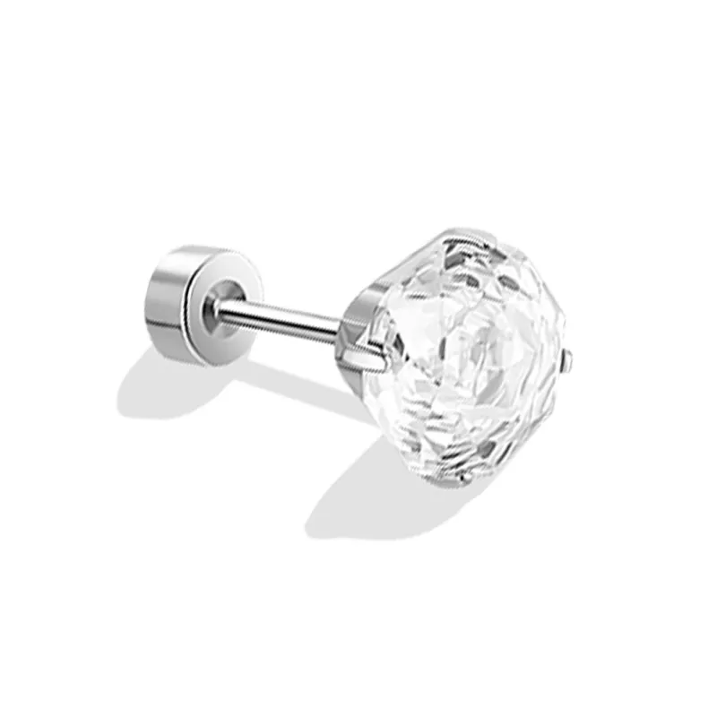 LINGJIE Zircon Titanium Steel Stud Earrings Women's-8