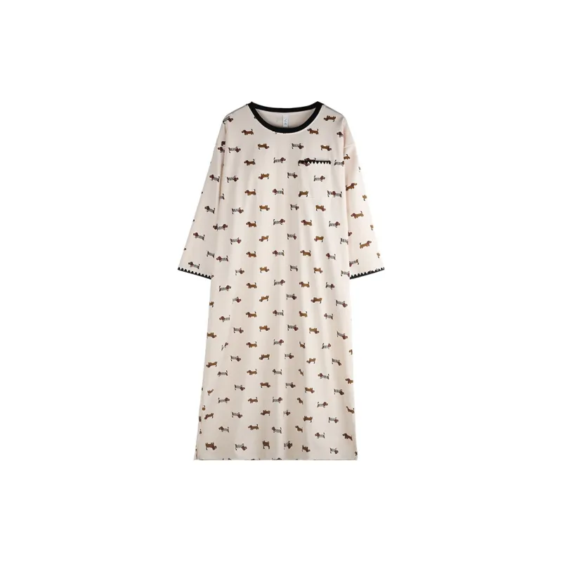 Xuan Liang Nightgown Women's Milk Candy Beige-0