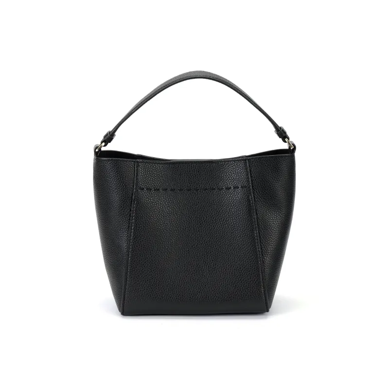 TORY BURCH McGraw Cow Leather Bucket Bags Shoulder Bags Handbags Small Size Women's Black-2