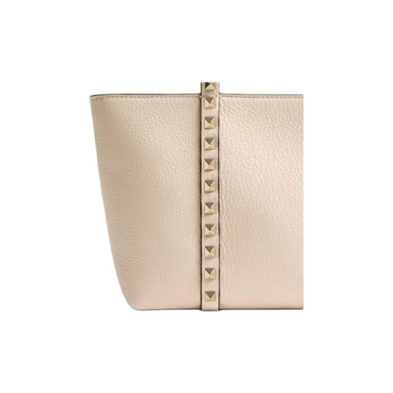 Valentino Calfskin Tote Bag Shopping Bag Handbag Small Size Women's Light Ivory-5