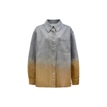 ONLY Shirts Women's J09 Gray Yellow Gradient Denim