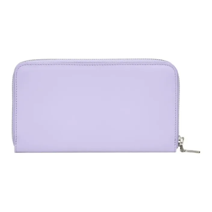 FERRAGAMO Calfskin Wallet Women's Light Purple With Light Yellow Accents-2