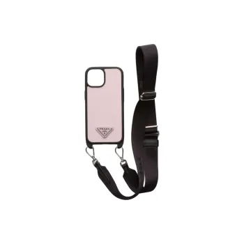 PRADA Calfskin Material Adjustable Detachable Strap Phone Cases Compatibility With IPhone 15 Ma Solid Color