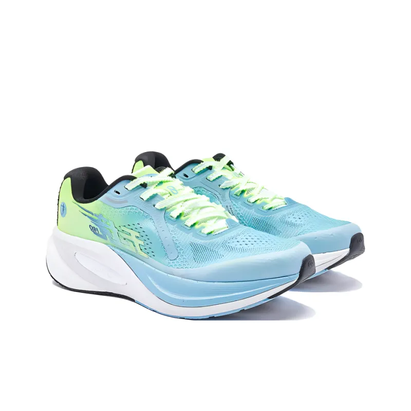 QIAODAN Borderless PRO Running Shoes Men Low Top Rain Wave Blue/Flying Shadow Green-3