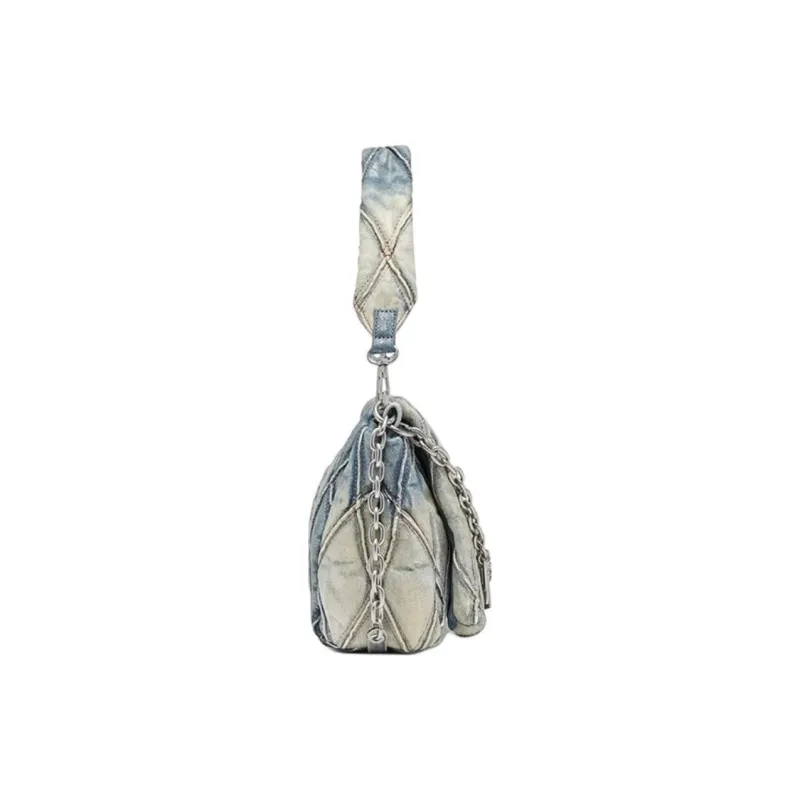 DIESEL Fabric Hobo Bag, Handbag, Shoulder Bag Medium Size Women's Blue-1