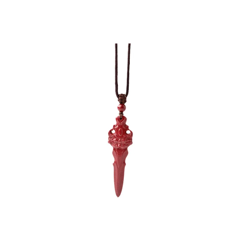 Lingfei Reconstructed Cinnabar Pendants Unisex-0