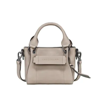 LONGCHAMP 3D Calfskin Shoulder Bag Crossbody Bag Handbag Extra Small Women's Earth Umber