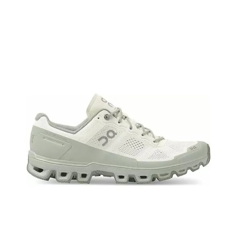 On Cloudventure Collection Anti Slip Wear Resistant Low Top Running Shoes Women's White Gray-1
