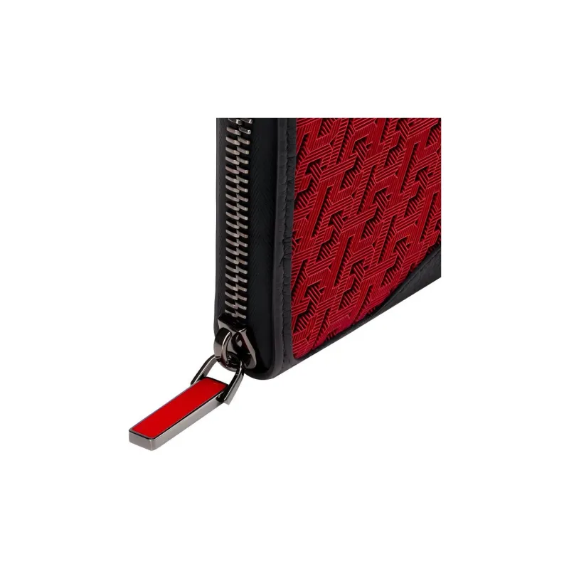 CL LUBOTING Calfskin Wallet Men's Black/Red-2