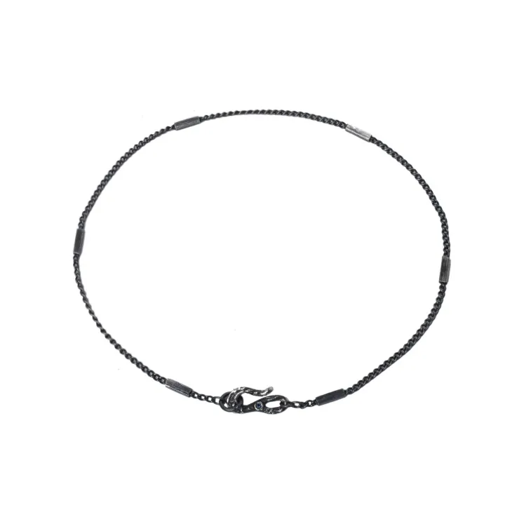 M.Wong 925 Sterling Silver Minimalist Style Rhinestone Embellished S Shaped Fine Hand Chain Plain Chain Women's-3