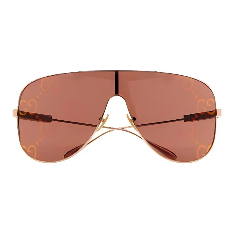 GUCCI Subject To Official Website Irregular Shape Sunglasses Unisex Gold-1