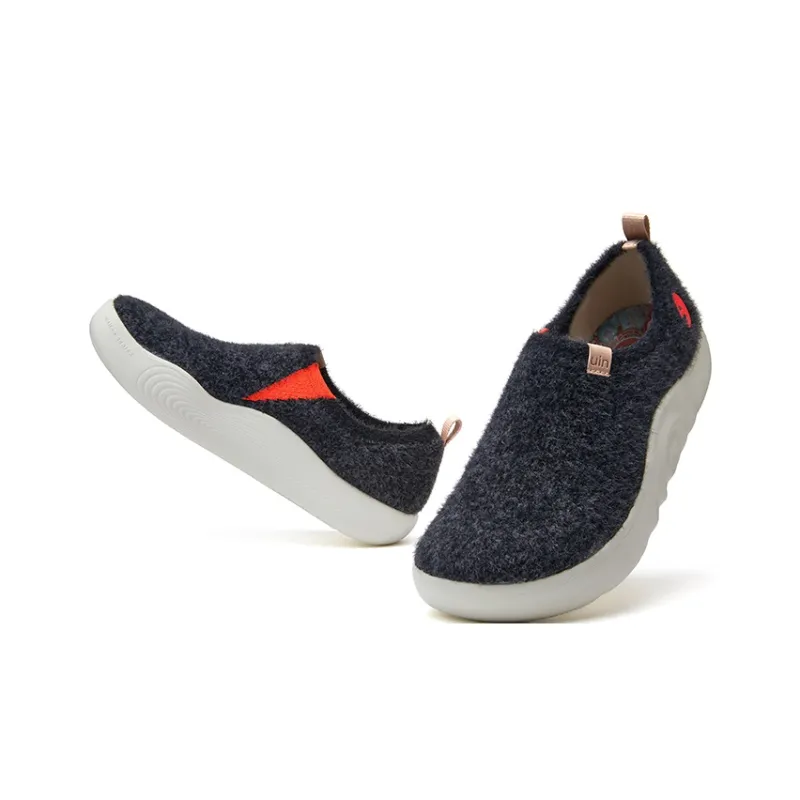 U.IN Toledo Family Black Gray Series Cushioning Warm Low Top Casual Shoes Unisex Black Gray Color-2