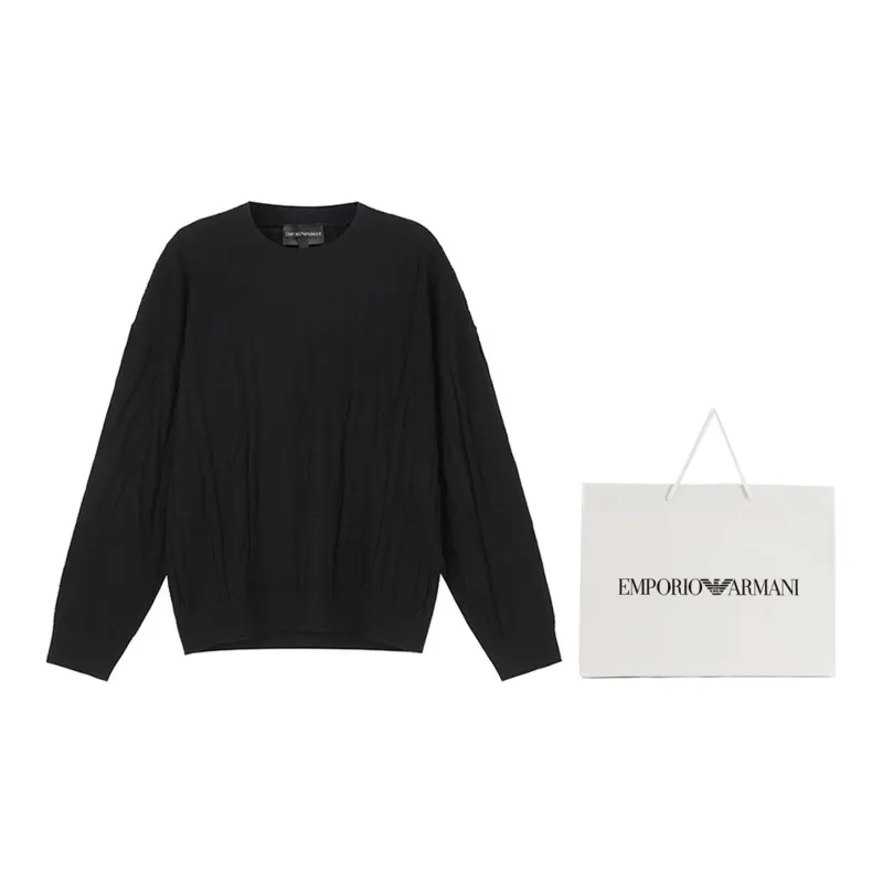 EMPORIO ARMANI FW23 Knitwear Men's Black-7
