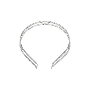 GUCCI Crystal Headbands Women's Silver