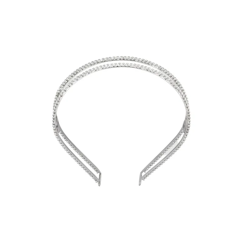 GUCCI Crystal Headbands Women's Silver-0