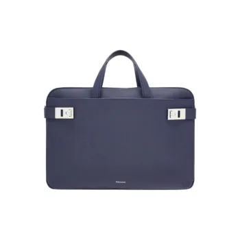 FERRAGAMO GANCINI Calfskin Briefcases Handbags Regular Men's Midnight Blue