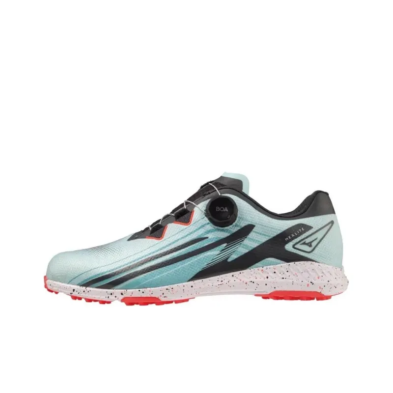 Mizuno Abrasion Resistant Low Top Golf Shoes Men's Peacock Blue Black-0