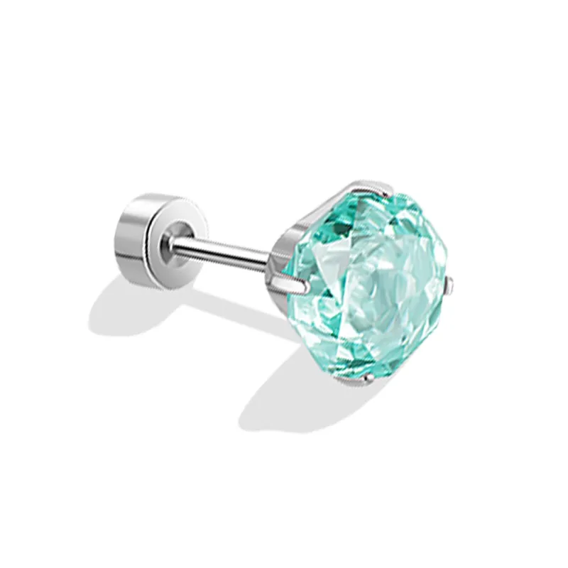 LINGJIE Zircon Titanium Steel Stud Earrings Women's-10