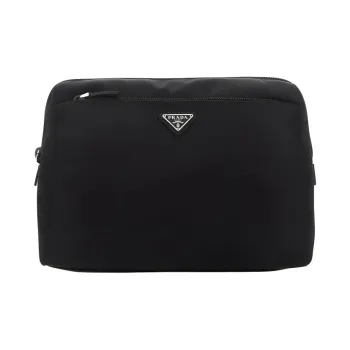 PRADA Nylon Makeup Bags Toiletry Bags Unisex Black