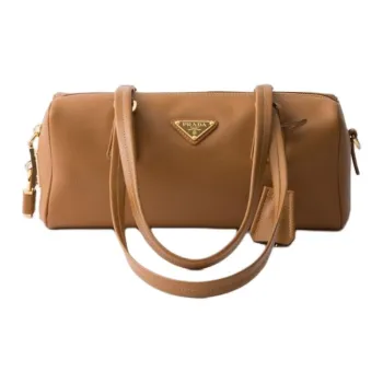 PRADA Leather One Shoulder Handbags Medium Size Women's Caramel
