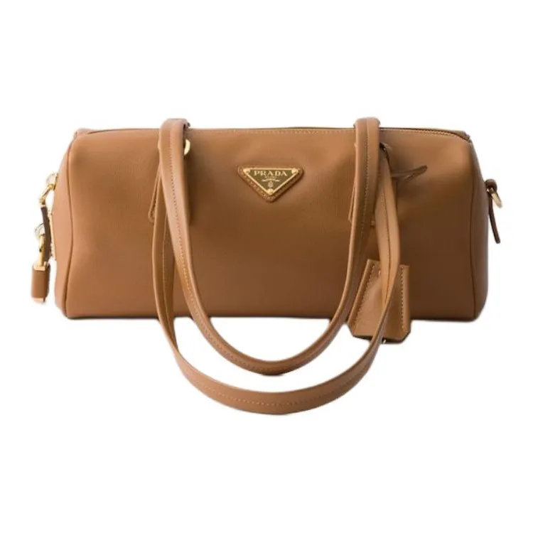 PRADA Leather One Shoulder Handbags Medium Size Women's Caramel-0