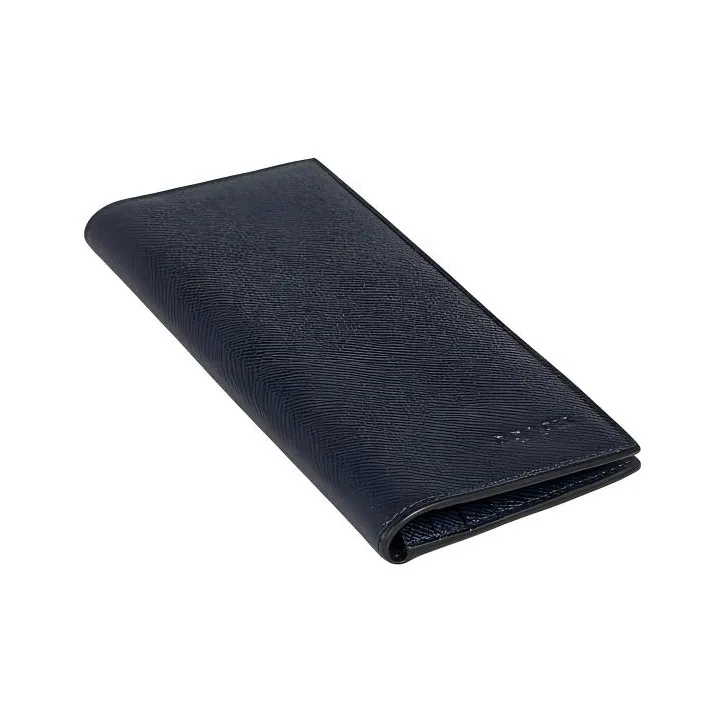 COACH Cross-Stitch Leather Card Holder Wallet Small Size Men's Navy Blue-3