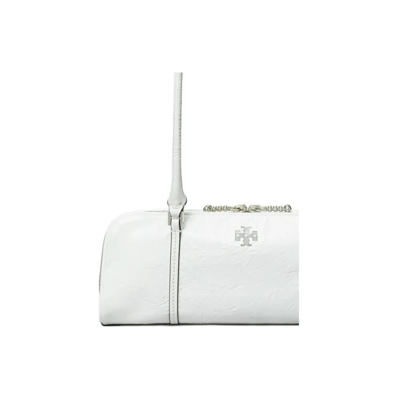TORY BURCH Pleated Leather Handbag, Shoulder Bag Mini Women's White-3