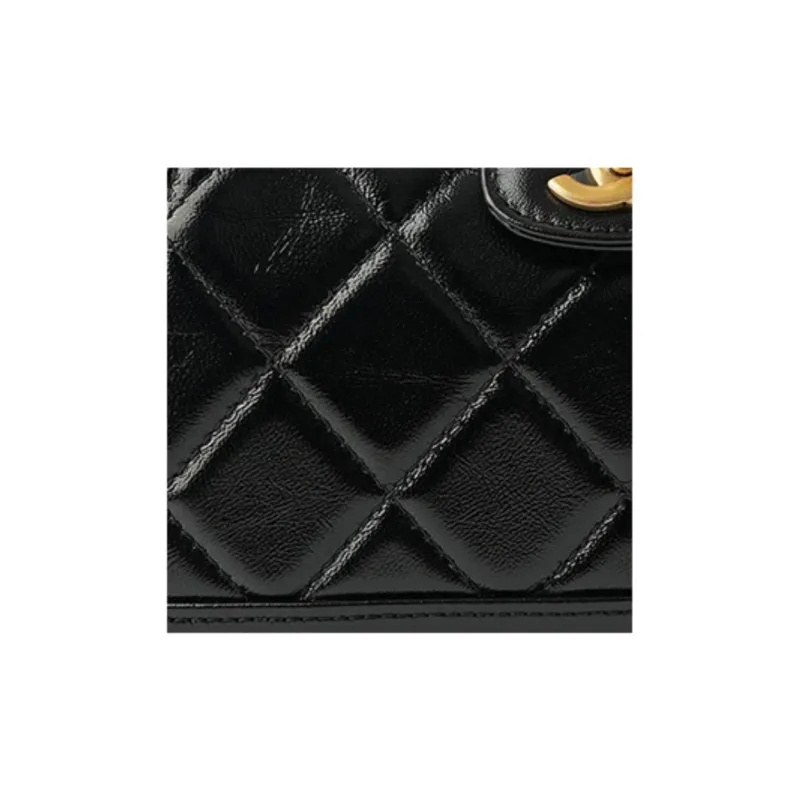 CHANEL 24A Lambskin Doctor Bag Handbag Women's Black-5