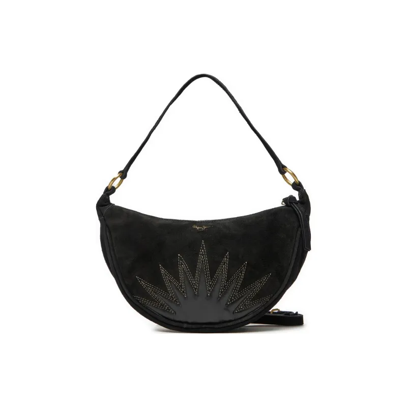 Pepe Jeans Leather Handbag, Shoulder Bag Regular Women's Black-0