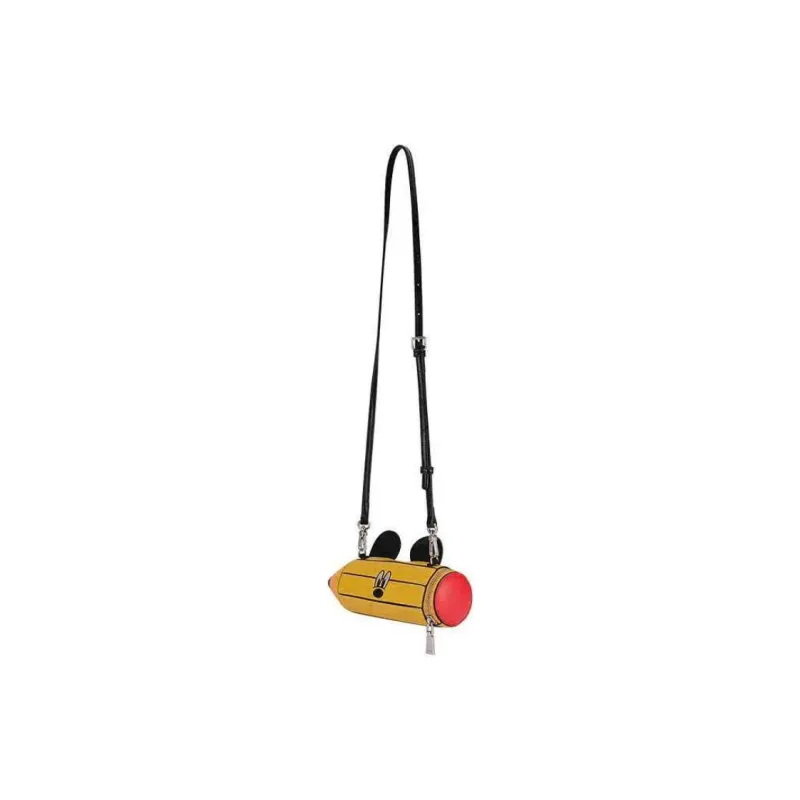 AJIDOU Disney Collaboration Artificial Leather Shoulder Bag, Crossbody Bag Small Size Unisex Yellow-1