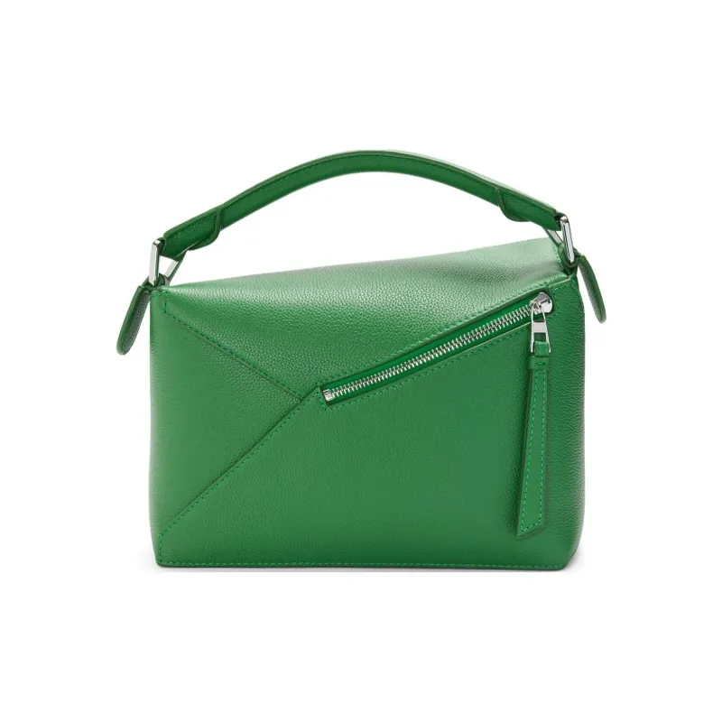 LOEWE Puzzle Grain Calfskin Shoulder Bag, Crossbody Bag, Handbag Small Size Women's Green-0