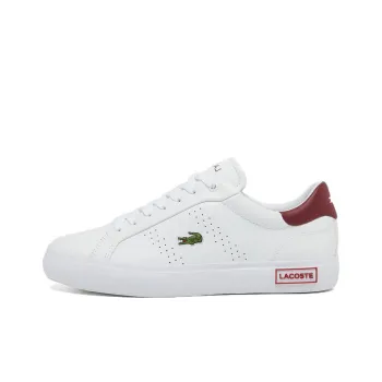 LACOSTE Powercourt 2.0 Low-Top Skateboard Shoes Women's White Red