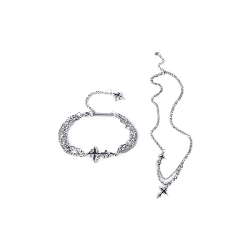 MAGICPOLE Titanium Steel Alloy Necklaces Men's Silver-6