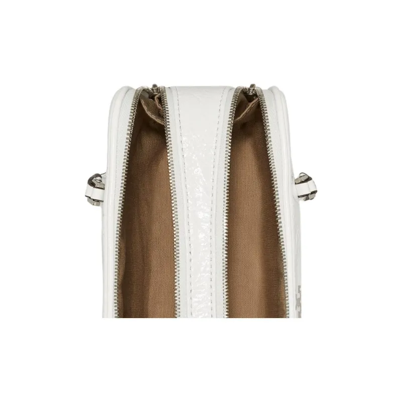 TORY BURCH Pleated Leather Handbag, Shoulder Bag Mini Women's White-4