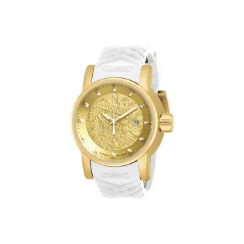 INVICTA Wrist Watch Automatic Mechanical Movement Silicone Strap 48mm Gold Dial Men's Watches