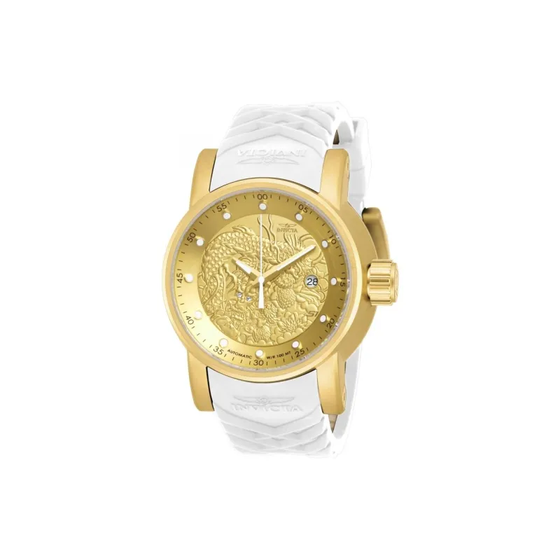 INVICTA Wrist Watch Automatic Mechanical Movement Silicone Strap 48mm Gold Dial Men's Watches-0