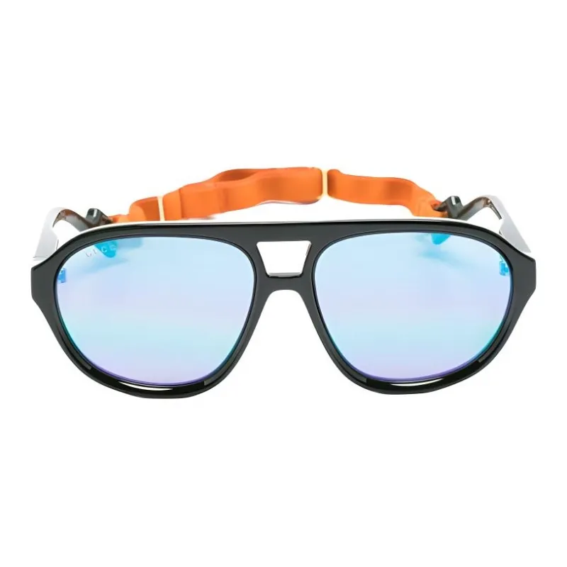 GUCCI Acetate Acetate Aviator Sunglasses Women's Green-1
