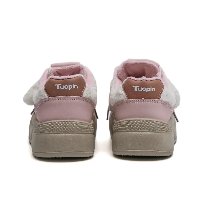 TUOPIN Anti-Slip Wear-Resistant Low-Top Skateboard Shoes Women's Pink-3