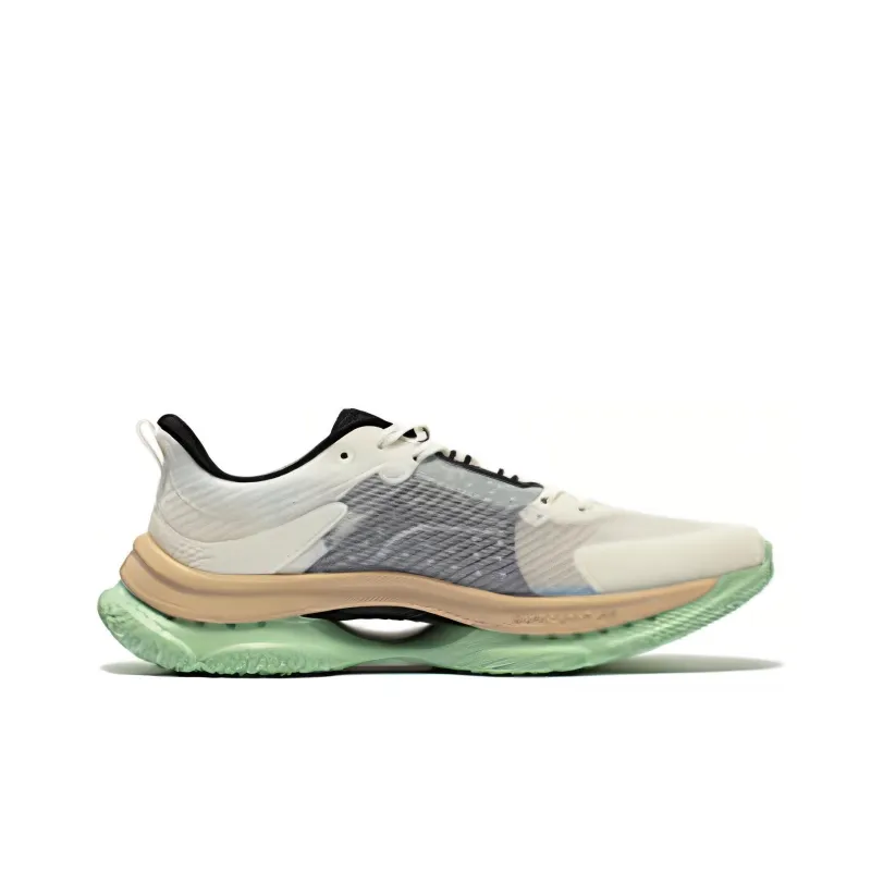 361° Cushioning, Wear Resistant Low Top Running Shoes Men's White Black Green-1
