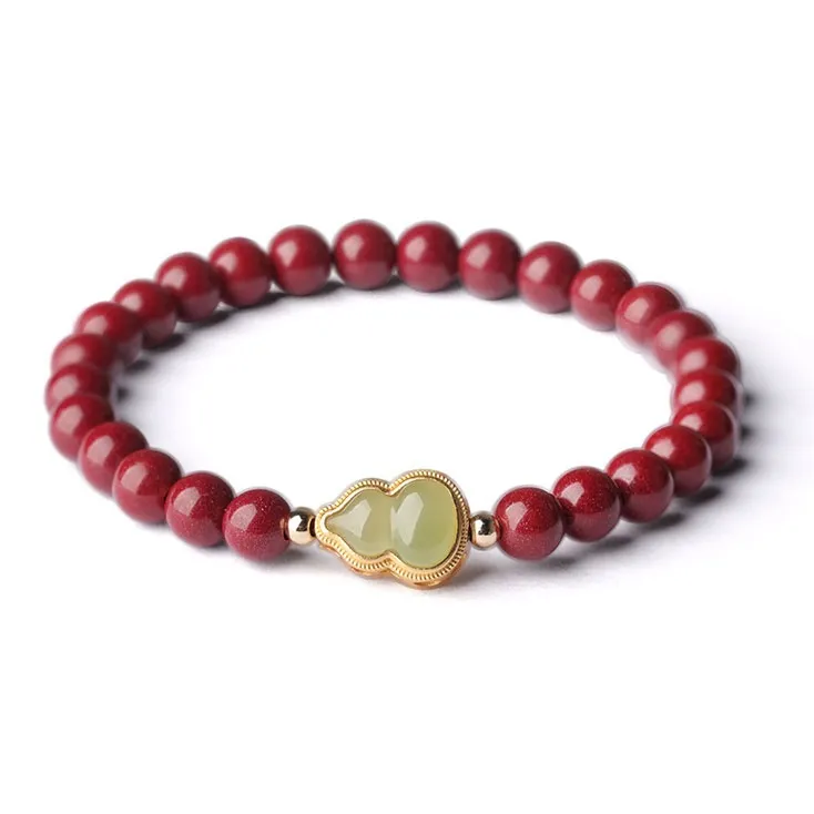 Baozhi Reconstructed Cinnabar Jade Bracelets Unisex-39